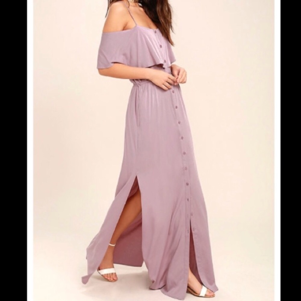 Lulu’s Life Wanders off the shoulders maxi dress